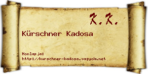 Kürschner Kadosa névjegykártya